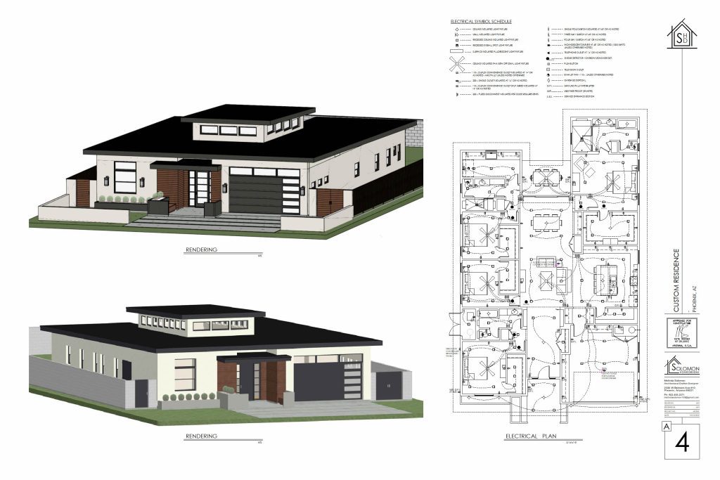 3D Model Rendering of Custom Home in Phoenix Arizona by Solomon Home Designs
